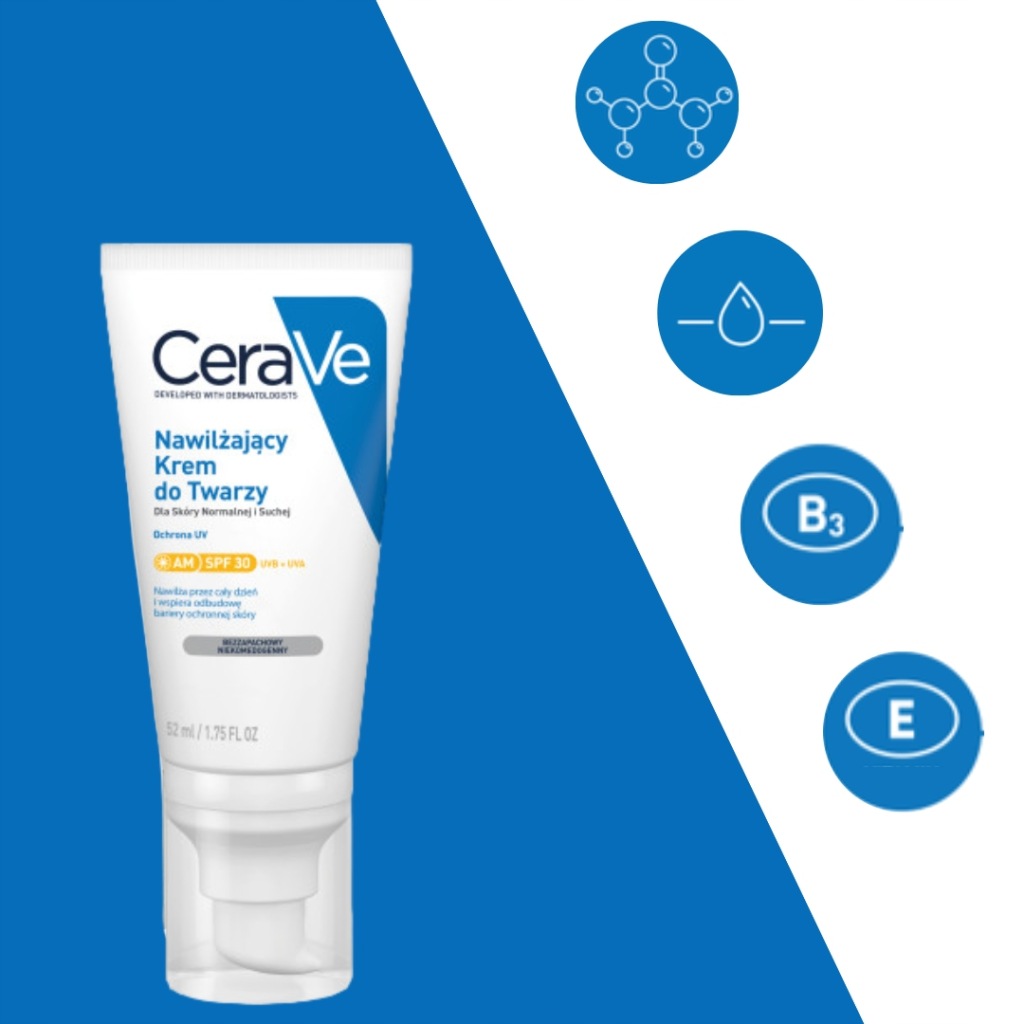 krem nawilżający do twarzy cerave skóra normalna i sucha spf 30 52ml krem nawilżający do twarzy cerave skóra normalna i sucha spf 30 52ml